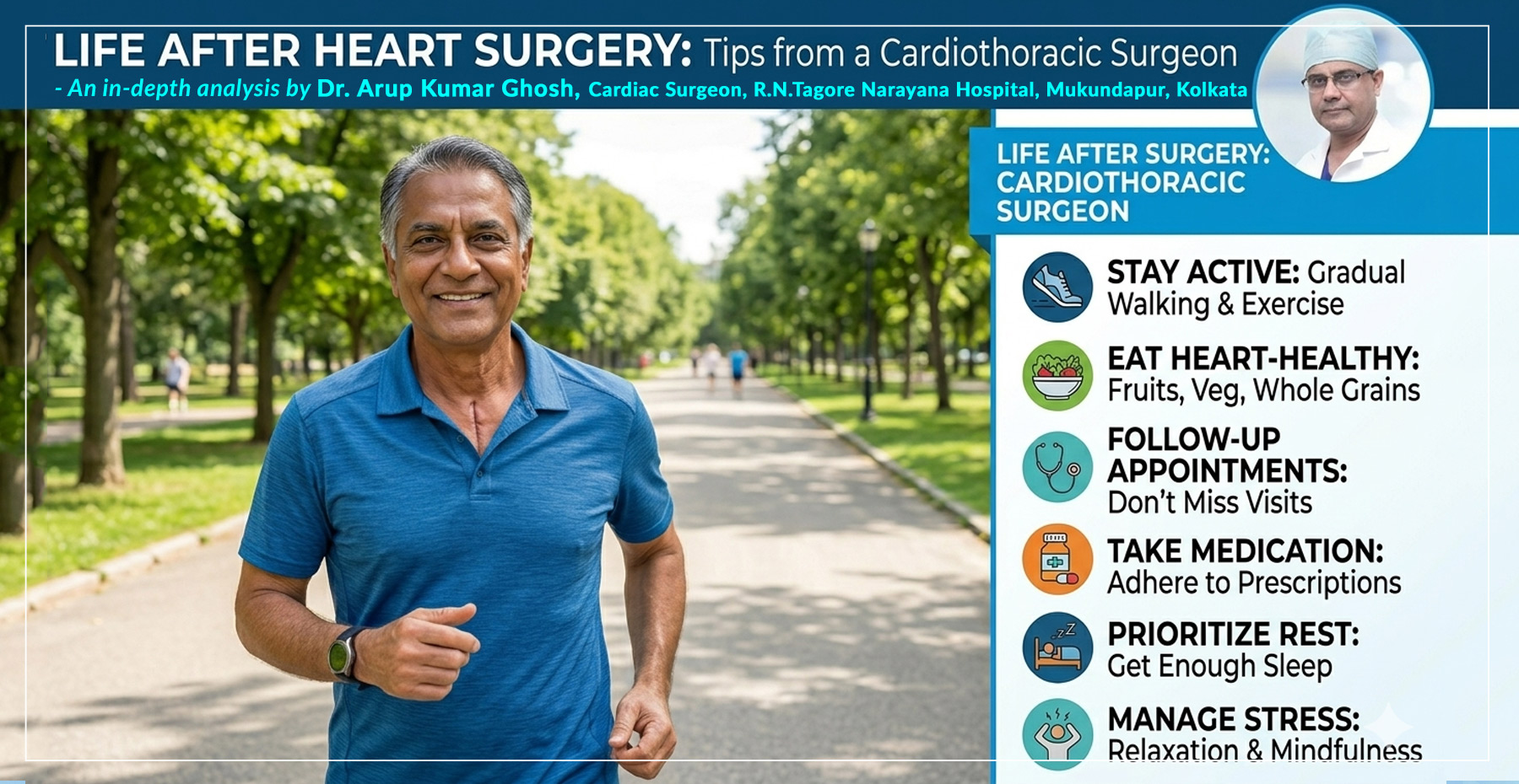 “Life After Heart Surgery: The Ultimate Guide ” by Dr. Arup Kumar Ghosh, Renowned Cardiac Surgeon in Narayana Hospital, Kolkata
